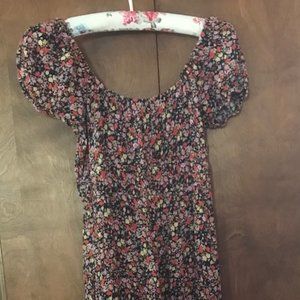 Rewind Black Floral Puff Sleeve Jumpsuit